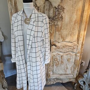 MELLODAY Monochrome Checkered Blazer